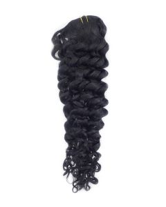 Remy Human Hair extensions curly - zwart 1#