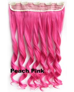 Clip in 1 baan wavy Peach Pink