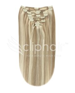 Remy Human Hair extensions Double Weft straight 18" - blond 18/613#