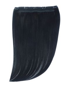 Remy Human Hair extensions Quad Weft straight - zwart 1#