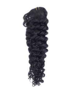Remy Human Hair extensions curly - zwart 1#
