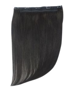 Remy Human Hair extensions Quad Weft straight 18" - zwart 1B#-