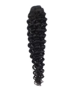 Remy Human Hair extensions curly - zwart 1B#