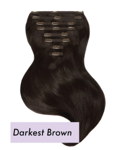 Remy Human Hair Extensions Ultra Darkest Brown 2# 