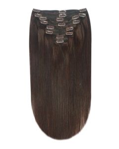 Remy Human Hair extensions straight 18" - bruin 2#