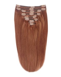 Remy Human Hair extensions straight 20" - rood 33#
