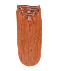 Remy Human Hair extensions straight 18" - natural red 350#
