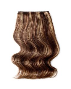 Remy Human Hair extensions Double Weft straight - bruin / blond T4/27#