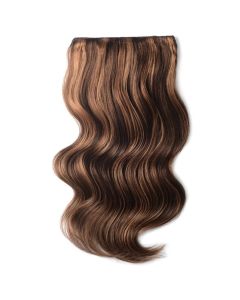 Remy Human Hair extensions Double Weft straight - bruin / rood 4/30#