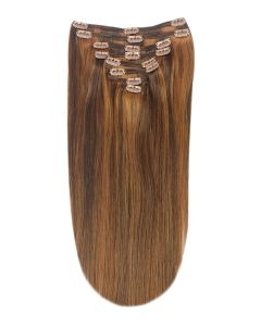 Remy Human Hair extensions straight 18" - bruin / blond 4/30