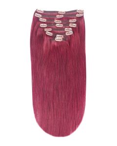 Remy Human Hair extensions straight - plum / cherry red 530