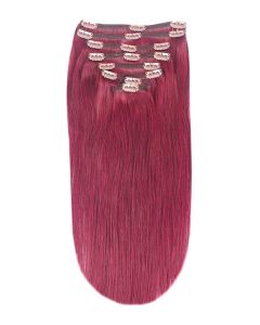 Remy Human Hair extensions Double Weft straight 16" - rood 530#