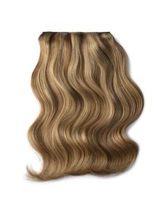 Remy Human Hair extensions Double Weft straight - bruin / blond 6/27#