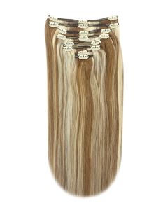 Remy Human Hair extensions straight - bruin / blond 6/613
