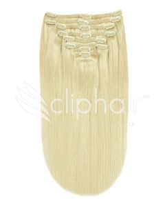 Remy Human Hair extensions Double Weft straight 22" - blond 60#