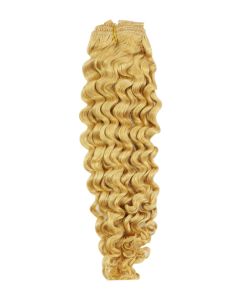 Remy Human Hair extensions curly 14" - blond 613#