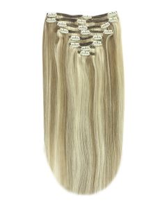 Remy Human Hair extensions straight - bruin / blond 9/613