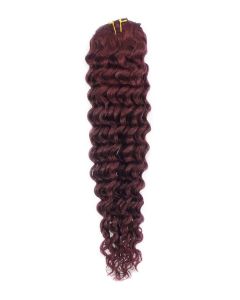 Remy Human Hair extensions curly - mahonie 99J#
