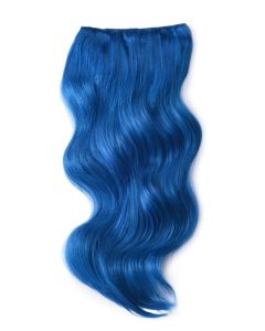 Remy Human Hair extensions Double Weft straight - blauw Blue#