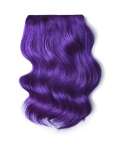 Remy Human Hair extensions Double Weft straight - purple#