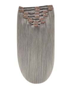 Remy Human Hair extensions straight - zilver grijs SG